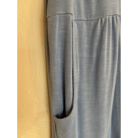 J Jill Large Dusty Blue Short Sleeve Shift Dress Rayon Lounge Minimalist - Picture 3 of 5